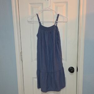 Guess Girls Flower Skirt, Flower Dress, Old Navy Green T,  Dress in Denim Blue